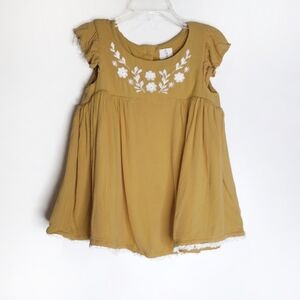 Joie | Muslin Embroidered Floral Blouse Top 4T Yellow